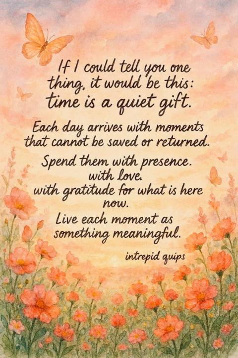 Time is a quiet gift.