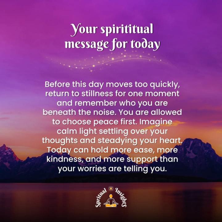 Your spiritual message for today