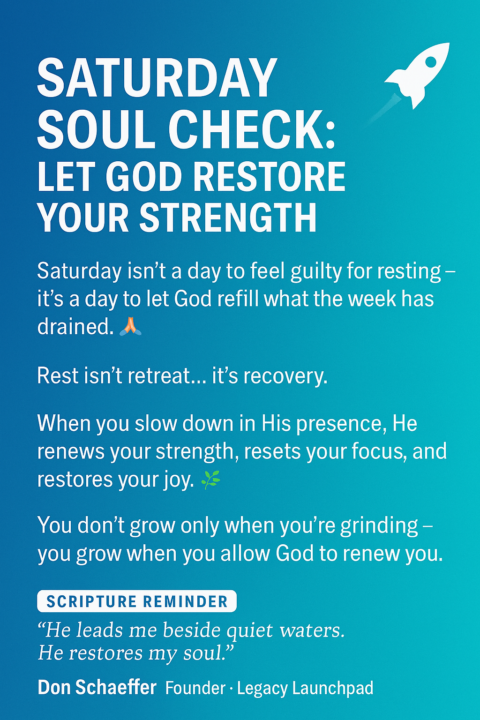 🌤 Saturday Soul Check: Let God Restore Your Strength