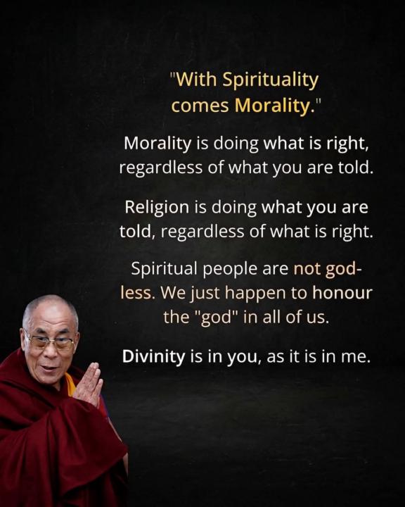 With spirituality comes morality.