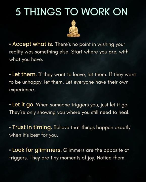 Five things to work on