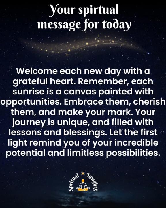 Your spiritual message for today.