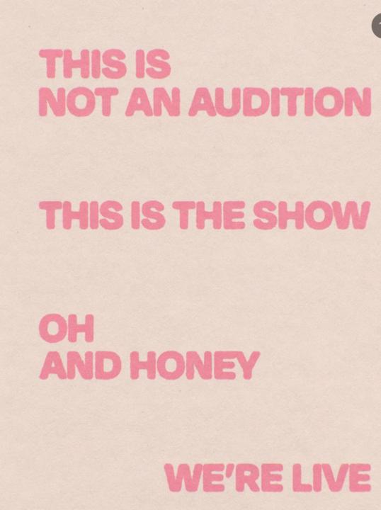 This is not an audition… we’re LIVE