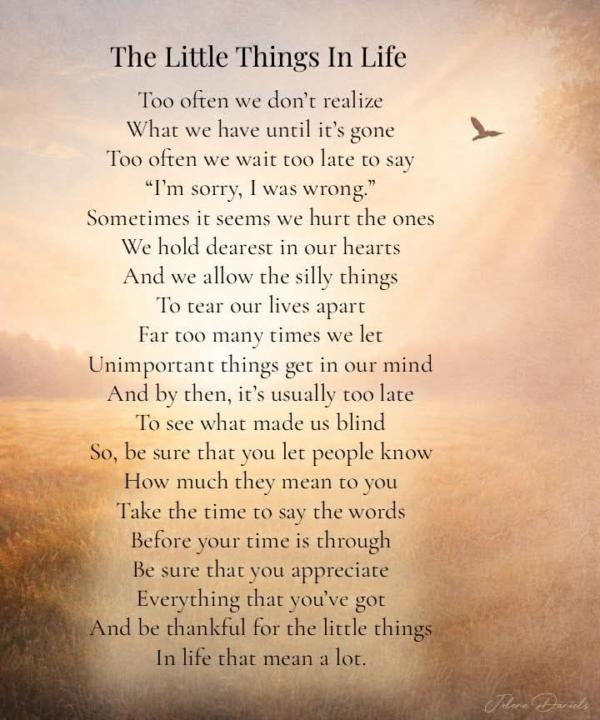 The little things in life.