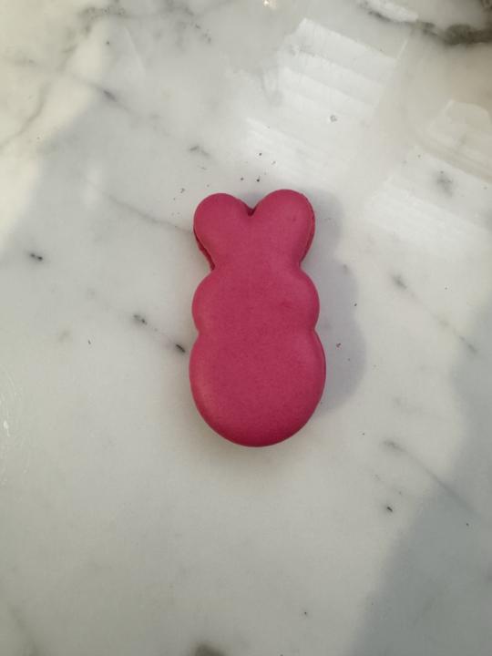 My first attempt at macaron peep.  Not the best but pretty happy how she turned out.