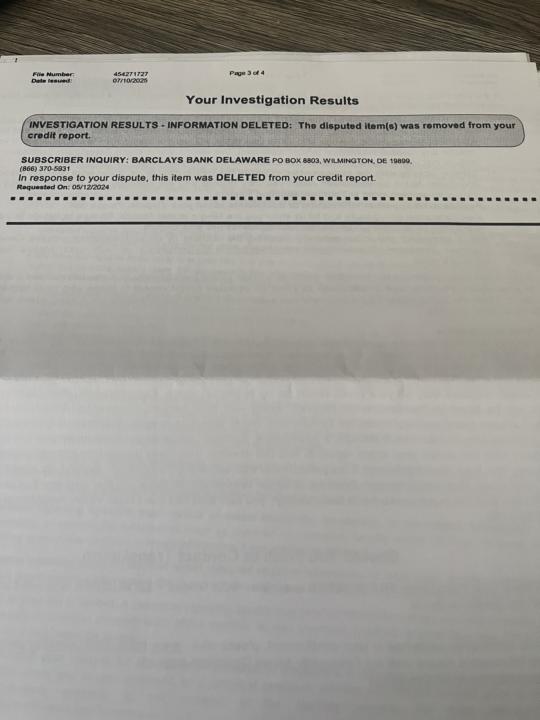 Hard Inquiry removed ! 