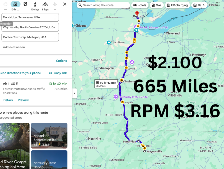 NC to MI DryVan