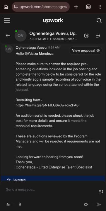 Consulta upwork