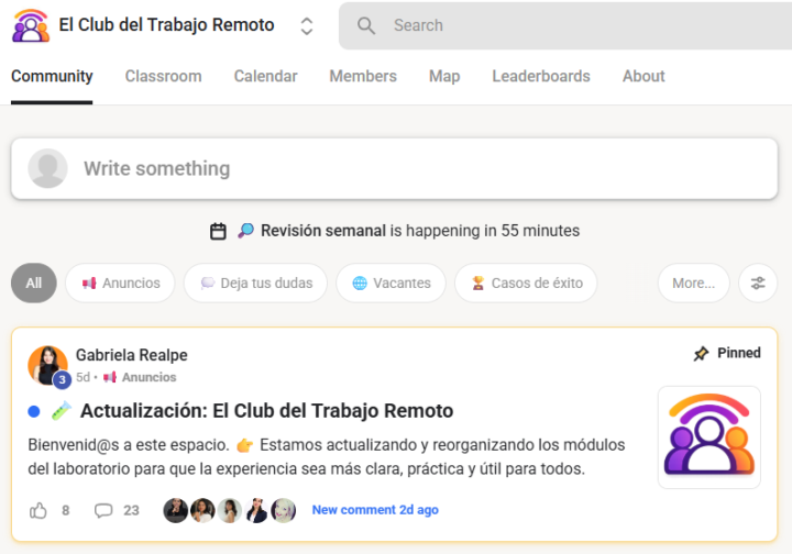 Sesión de REVISIONES 🔍 El Club del Trabajo Remoto