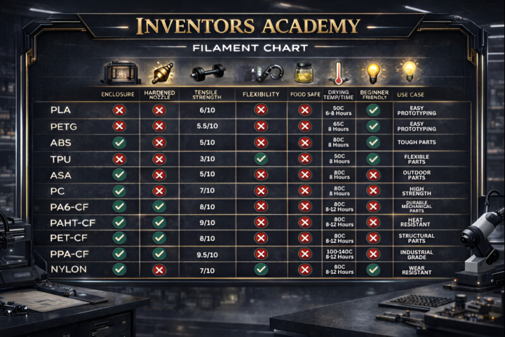 Full Filament Guide Chart
