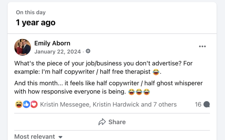 Posted this a year ago on Facebook and... 