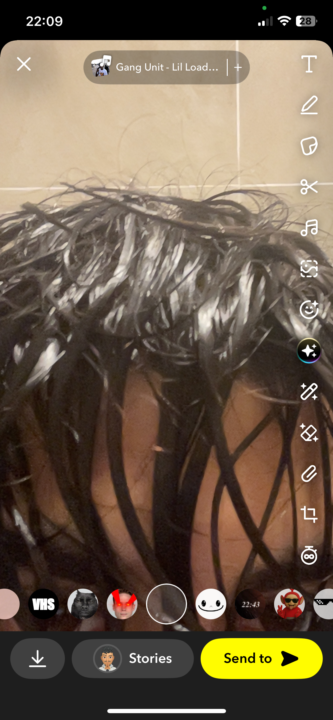 Dried wet hair 
