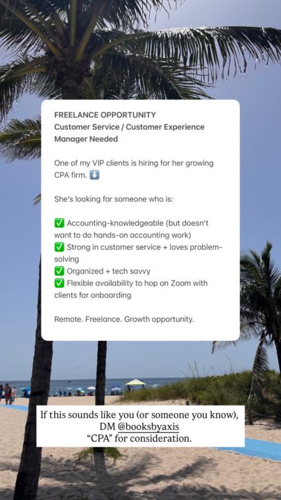 🚨 Freelance Opportunity – CPA Firm