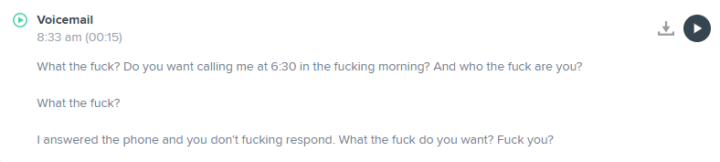 Probably not calling this guy back...
