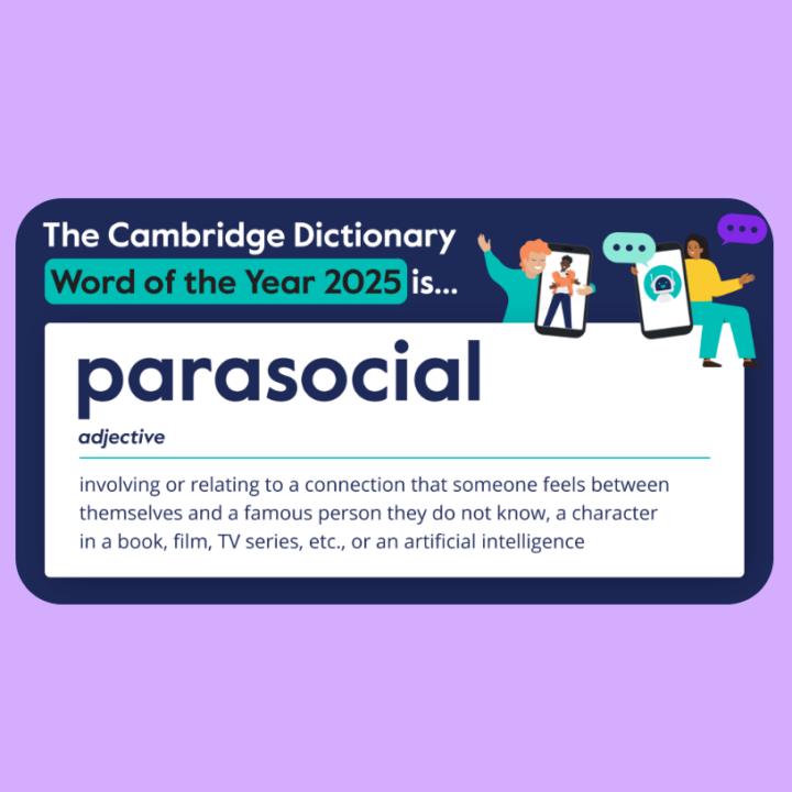 ‘Parasocial’ is Cambridge Dictionary’s Word of the Year 2025