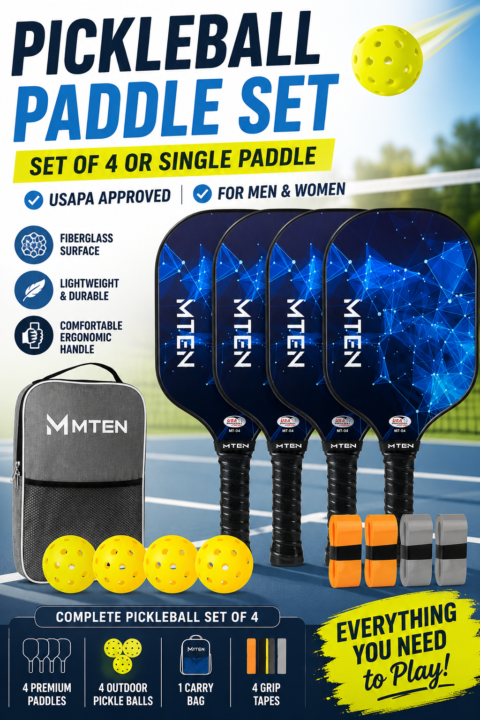Best Pickleball Paddle Set for Beginners & Families 🏓 USAPA Approved Set of 4