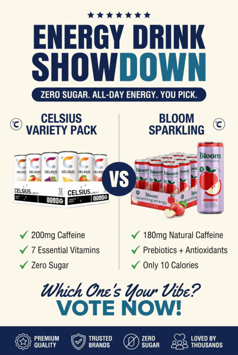 🥤 CELSIUS vs Bloom — Which Energy Drink Wins? VOTE NOW! ⚡