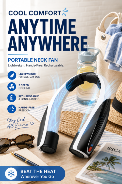 ❄️ The Portable Neck Fan That Makes Hot Days So Much Easier!