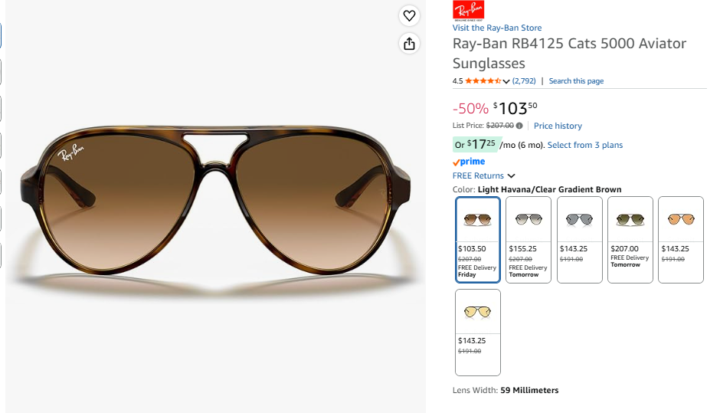 50% Off Raybans! PRIME DEAL LIMITED TIME