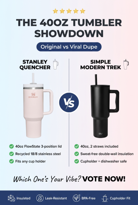 🥤 This or That: The 40oz Tumbler Showdown — Stanley Quencher vs Simple Modern Trek! Which one wins?