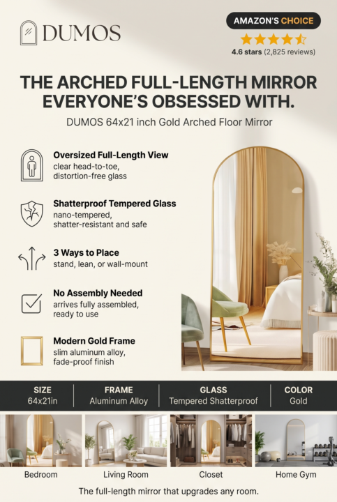 🪞 The Arched Floor Mirror Everyone's Obsessed With — Amazon's Choice!