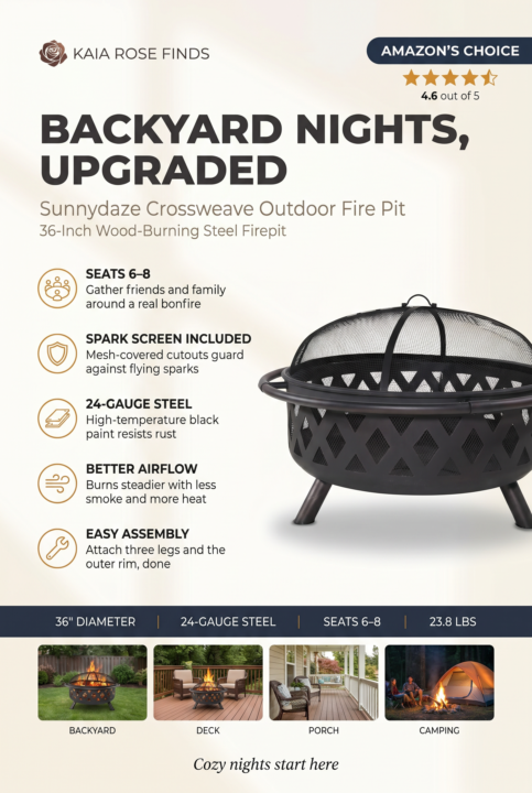 🔥 Backyard Nights, Upgraded — This 36" Fire Pit Is Only $199 (20% Off!)