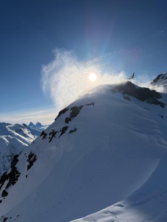 Heliskiing up in the hills