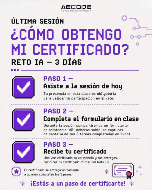 Ya llegamos a la última sesión del Reto IA 🔥