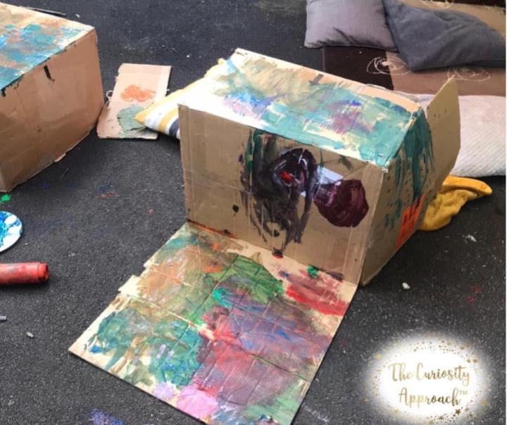 Cardboard Box Painiting
