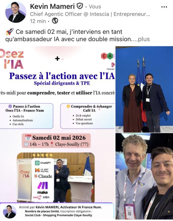 🚀 Ce samedi 02 mai, j’interviens en tant qu’ambassadeur IA avec une double mission.