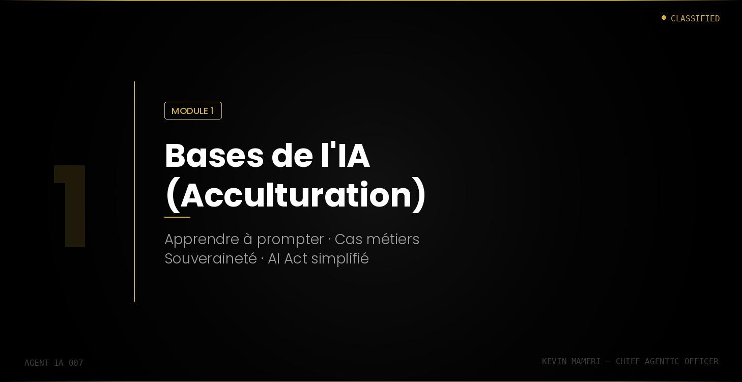 I. Bases de l’IA (Acculturation)