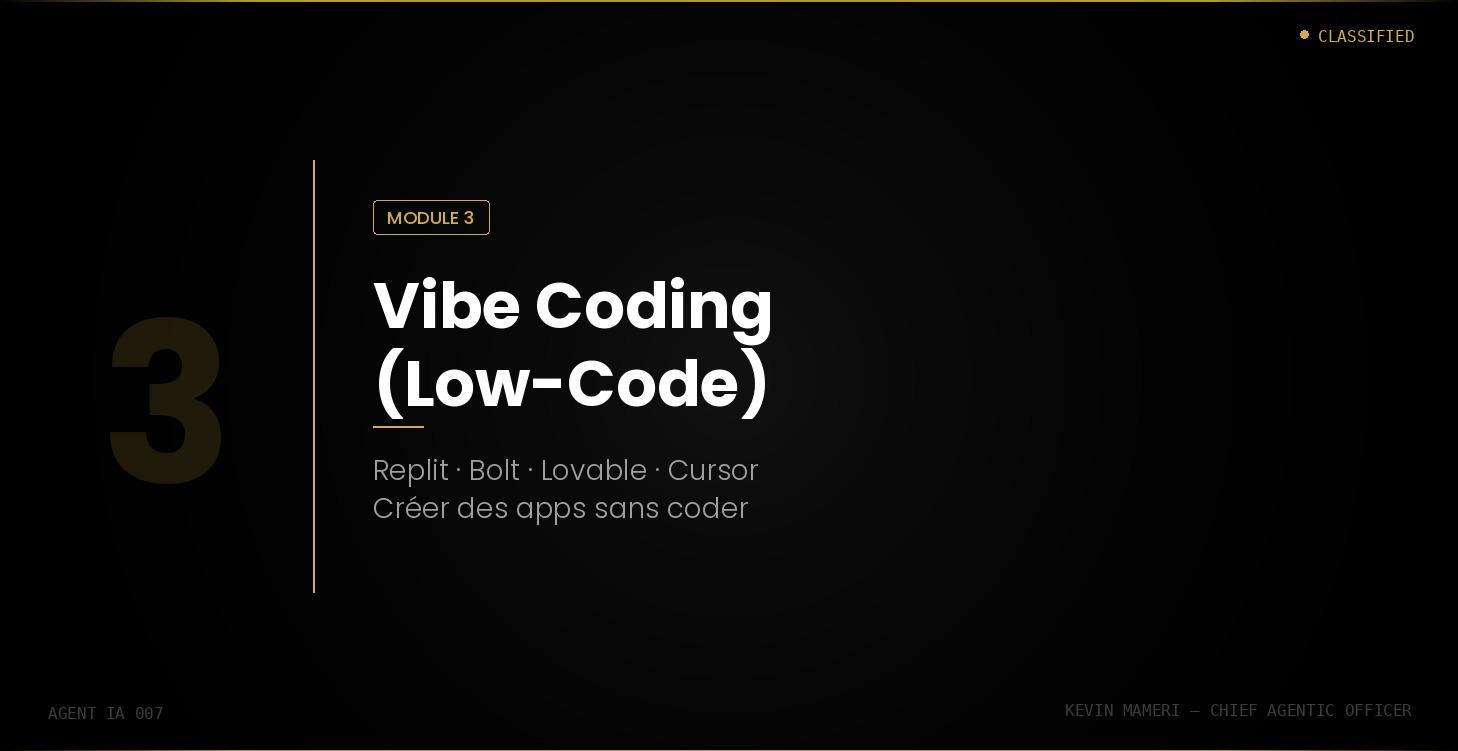 III. Vibe “Coding” (Low-Code assisté)