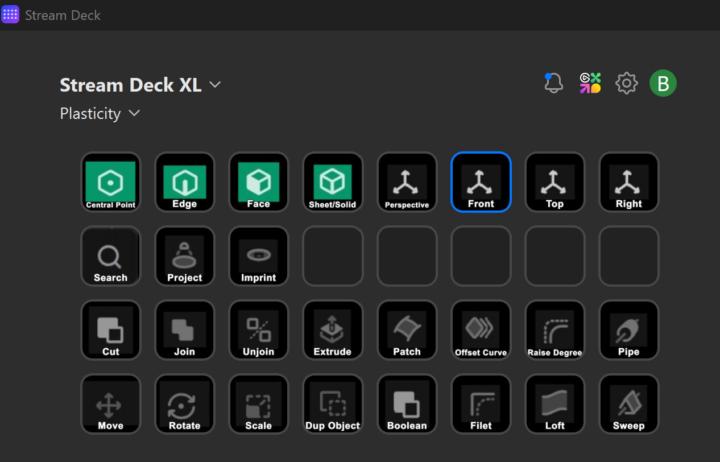 Plasticity Stream Deck XL Profile
