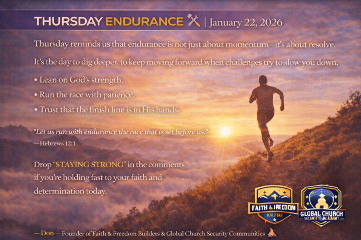 THURSDAY ENDURANCE 🏃‍♂️🙏 | January 22, 2026