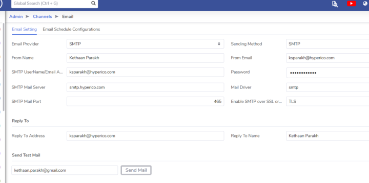 Unable to update email settings