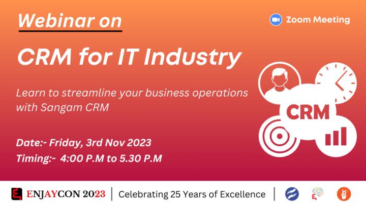 Join us this Friday & Get Complete Demo of Sangam CRM for IT Industry (Fri, 03-11-2023, 4:00 PM)