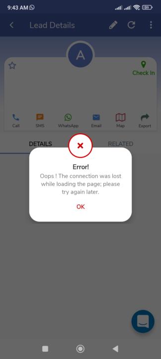 After updated CRM Error is showing while loading a lead 