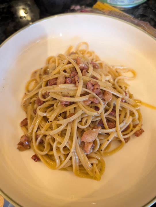  Classic carbonara with a little extra.