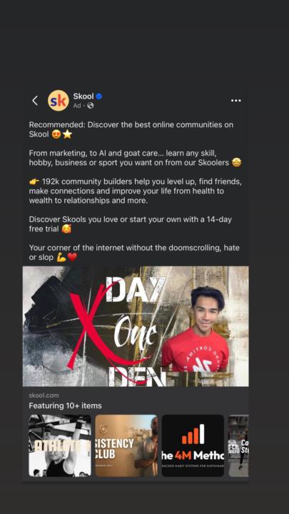 Skool used our group in their Ad! 