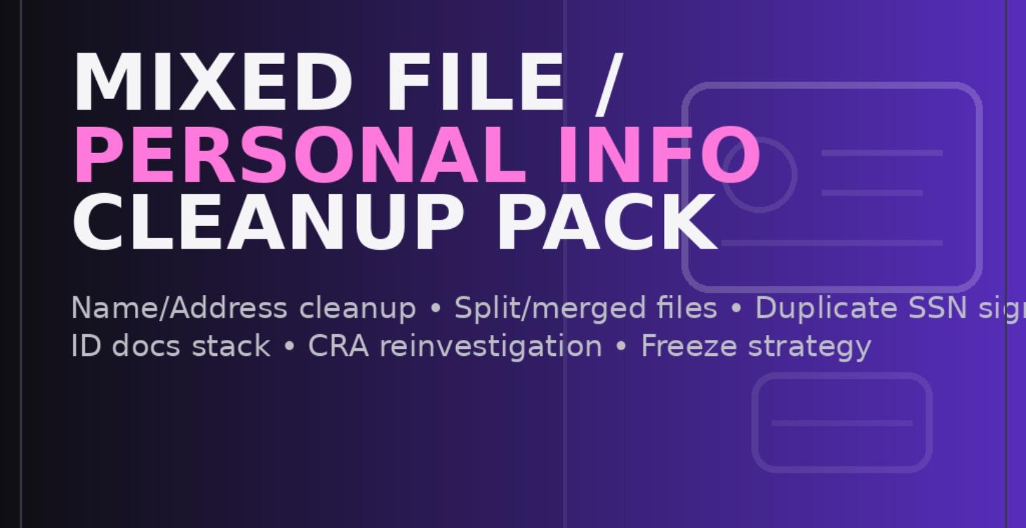Mixed File / Personal Info Cleanup (Vol 1)