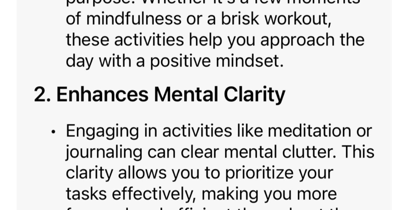 Win the morning win the day