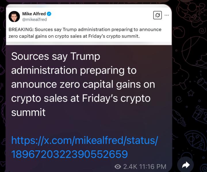 Trump and Capital Gains??