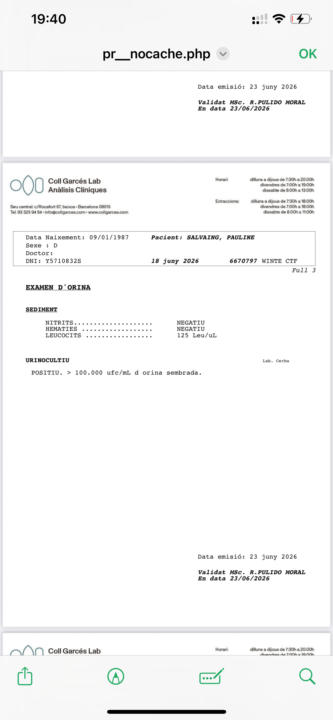 Infection Urinaire asymptomatique - 38 SA
