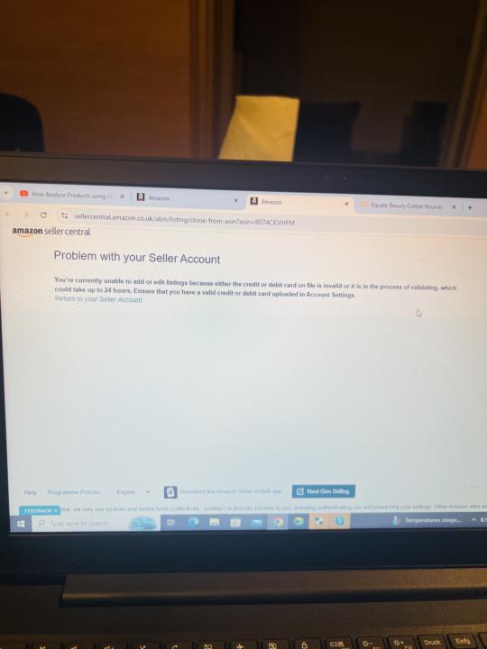 Seller account problem 