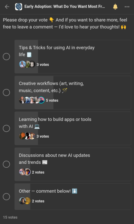 I think I found out what my community wants most