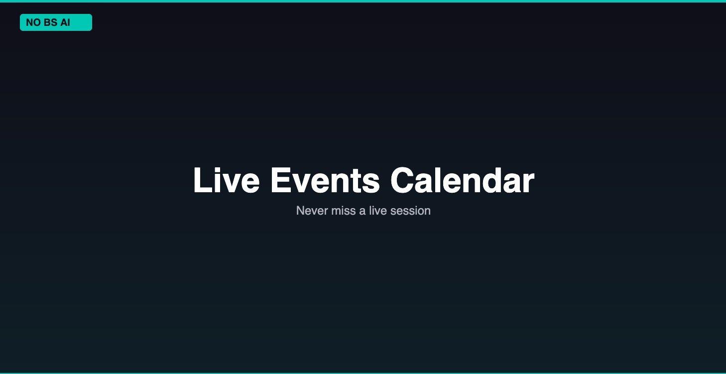 Live Events Calendar