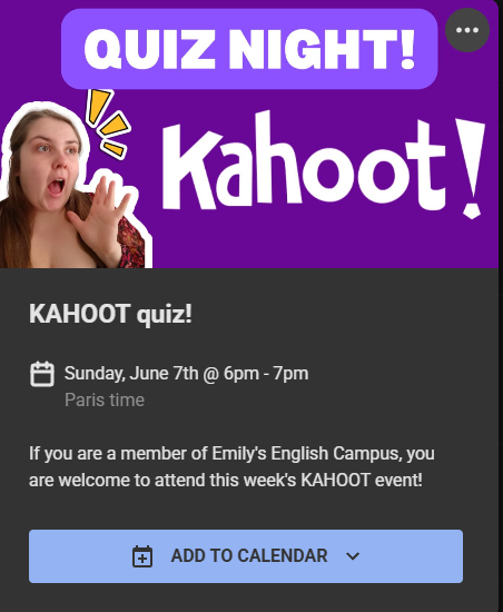 Two New Events - Kahoot AND Pictionary! 