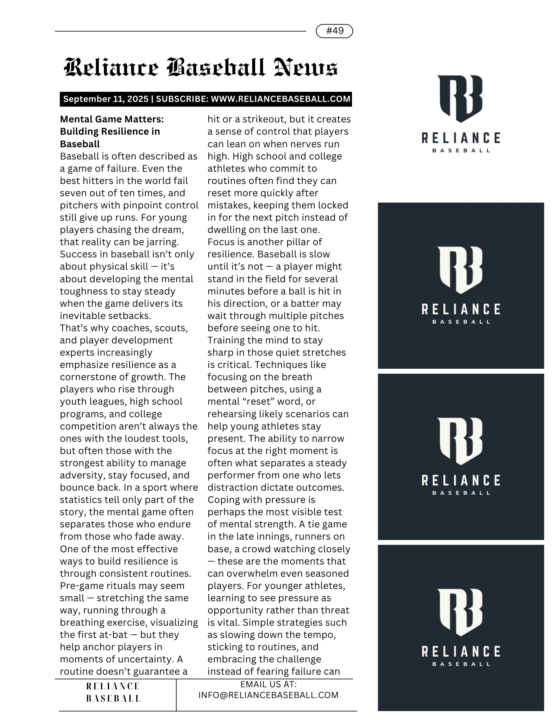 Mental Game Matters: Building Resilience in Baseball