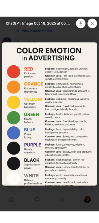 Advertising color options 