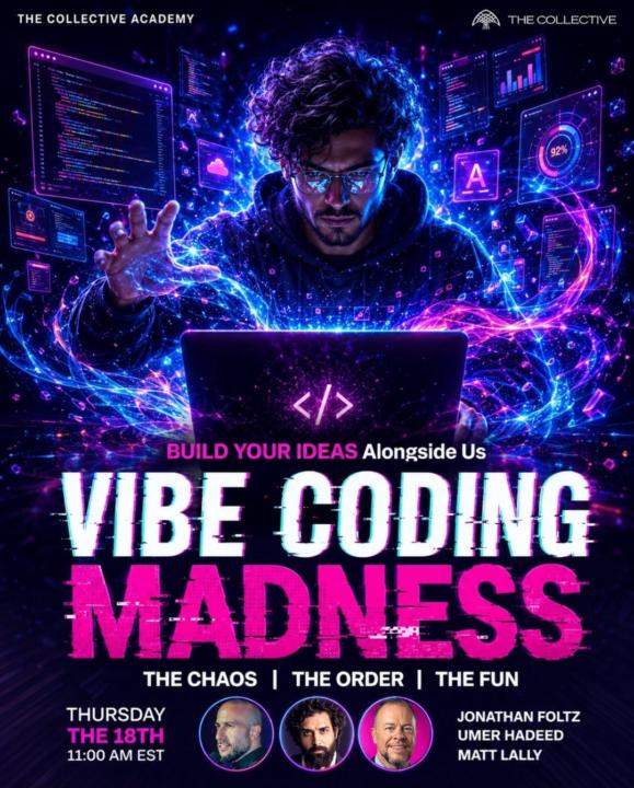 ⚠️ Last Call! We go live in 2 hours for the Vibe Coding Madness